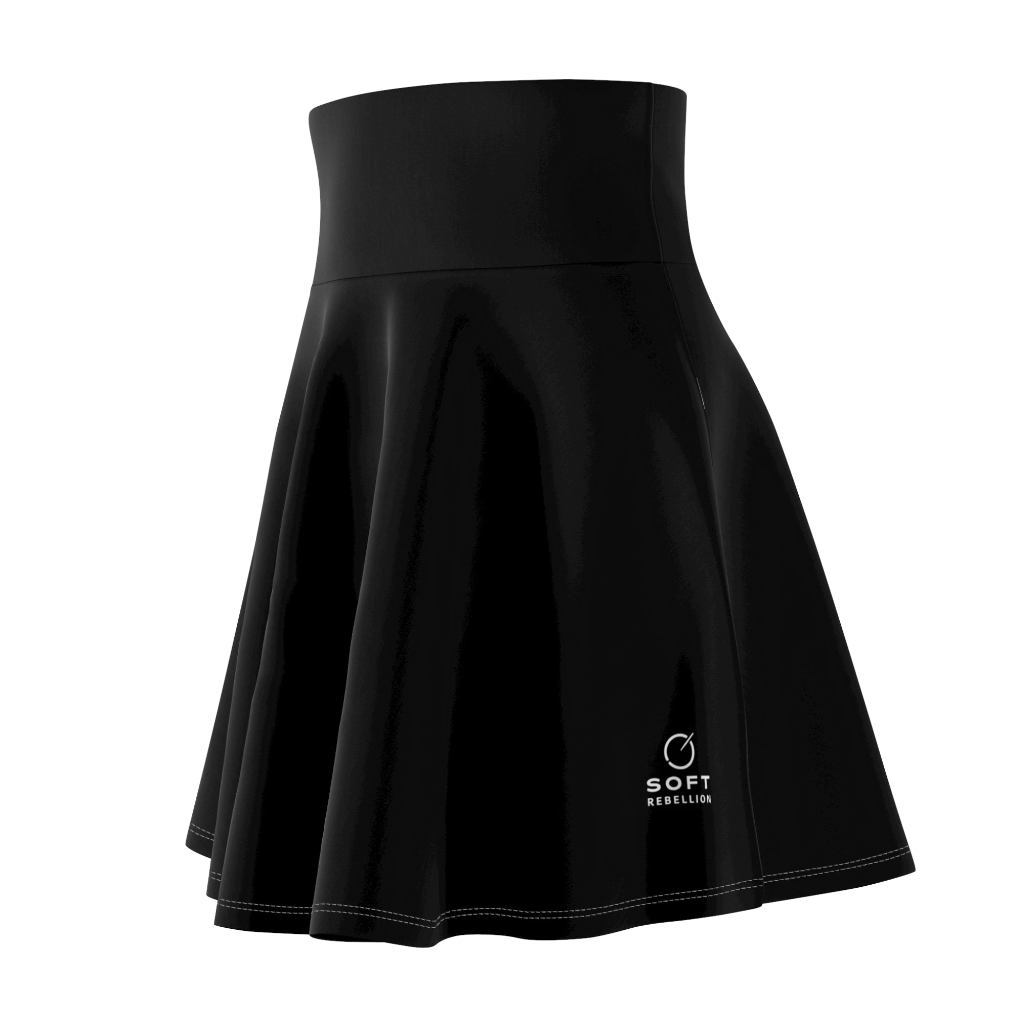Black Women's Skater Skirt — Flared High-Waist A-Line